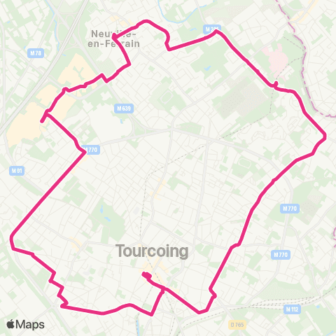 Ilévia Citadine Tourcoing Ctre - Tourcoing Ctre map