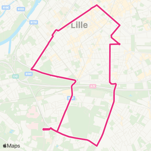 Ilévia Citadine Lille Pte des Postes - Pte des Postes map