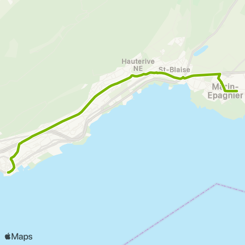 Transports Publics Neuchâtelois Neuchâtel, Place Pury - Hauterive NE, poste map