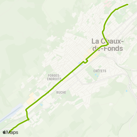 Transports Publics Neuchâtelois La Chaux-de-F, Combe-à-l'Ours - La Chaux-de-Fonds, Charrière map