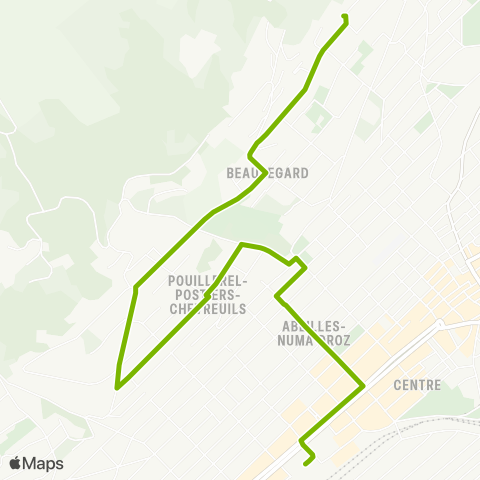 Transports Publics Neuchâtelois La Chaux-de-Fonds, Sombaille - La Chaux-de-Fonds, gare map