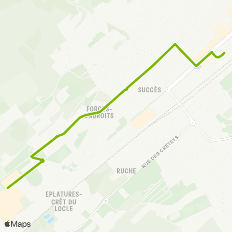 Transports Publics Neuchâtelois La Chaux-de-Fonds, gare - La Chaux-de-F, Eplatures Nord map