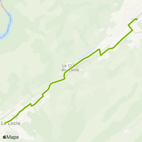 Transports Publics Neuchâtelois La Chaux-de-Fonds, gare - Le Locle, Technicum map