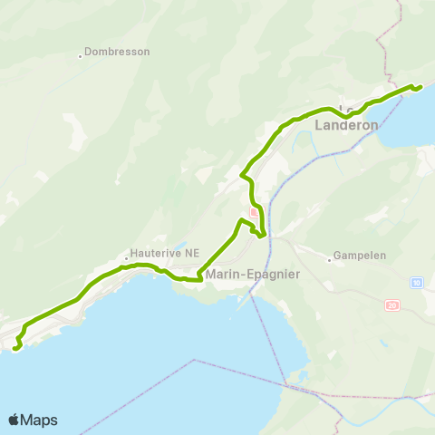 Service d'automobiles TRN Neuchâtel, Place Pury - La Neuveville, poste map