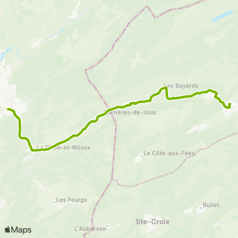 Service d'automobiles TRN Les Verrières, Meudon - Couvet, espaceVAL map