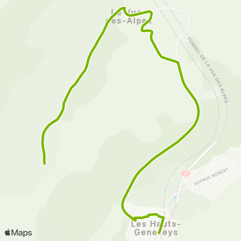 Service d'automobiles TRN Les Hauts-Geneveys, gare - La Vue-des-Alpes, Tête-de-Ran map