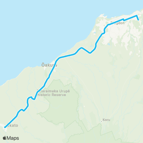 Citylink School buses Okato / Oakura / New Plymouth map