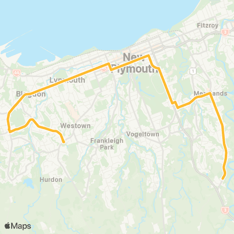 Citylink School buses Merrilands to Spotswood map