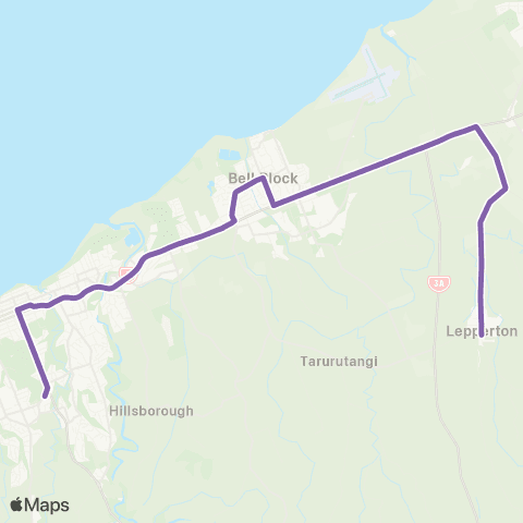 Citylink School buses Lepperton / Bell Block to Highlands / Woodleigh Schools map