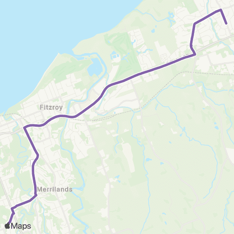 Citylink School buses Bell Block to New Plymouth Girls' HS map