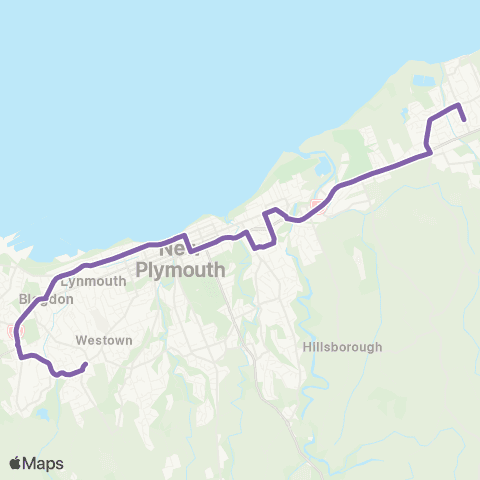 Citylink School buses Bell Block to Francis Douglas Mem Coll map