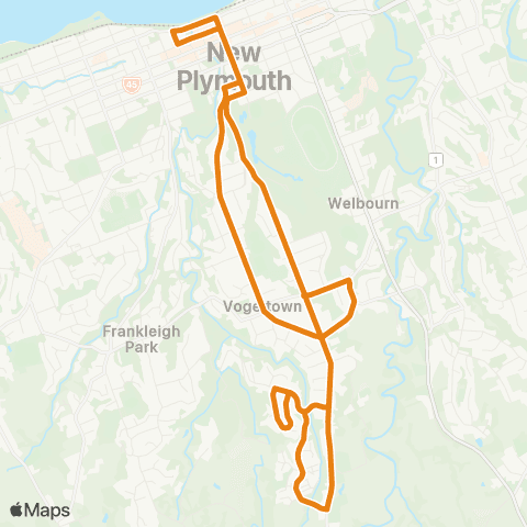 Citylink Commuter buses Vogeltown / Brooklands map