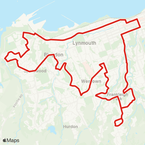Citylink Commuter buses Saturday WEST map