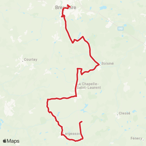 Tréma Trayes - Bressuire map