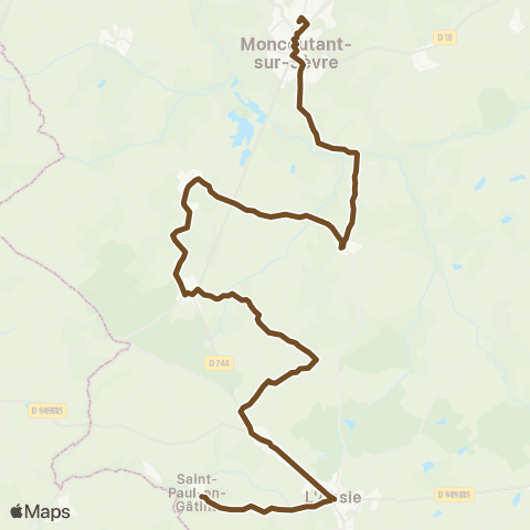 Tréma Scolaire Moncoutant / l'Absie / Moncoutant map