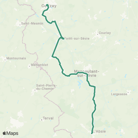 Tréma Cerizay l'Absie Cerizay map