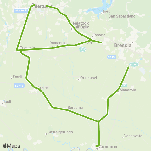Trenord Brescia-Cremona map