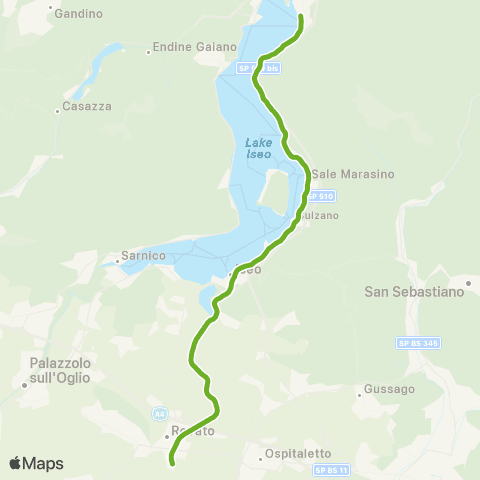 Trenord Rovato-Bornato-Iseo map