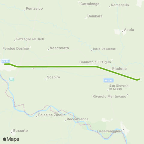 Trenord Cremona-Mantova map