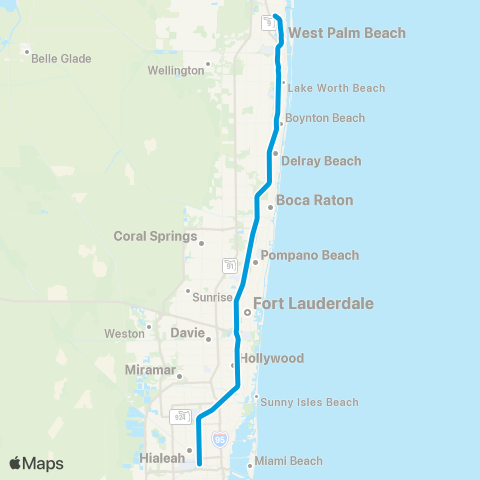 Tri-Rail Mainline map