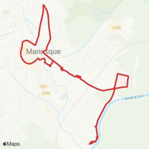 Trans'Agglo Manosque Prés Combaux-Centre Ville map