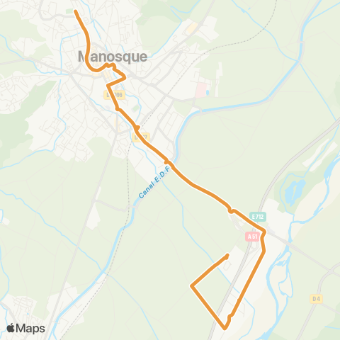 Trans'Agglo Manosque Rochette - Technoparc map