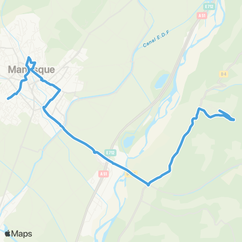 Trans'Agglo Les Chabrands - Manosque map
