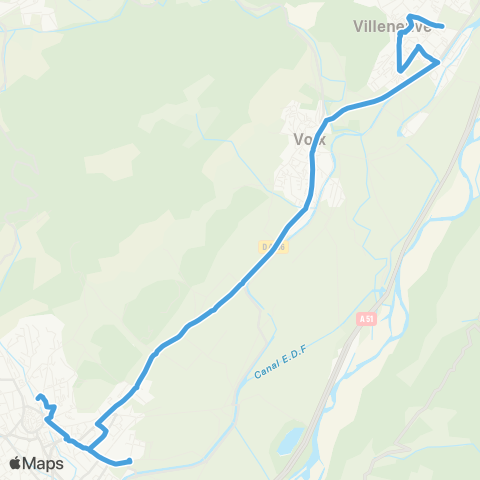 Trans'Agglo Villeneuve-Volx-Manosque map