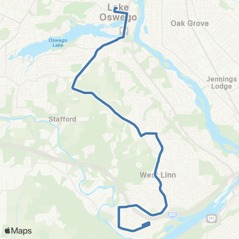 TriMet Stafford / Salamo map