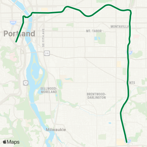 TriMet MAX Green Line map