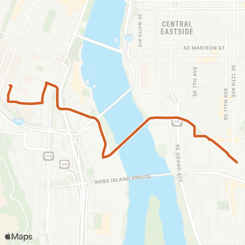 TriMet MAX Orange Line Shuttle map