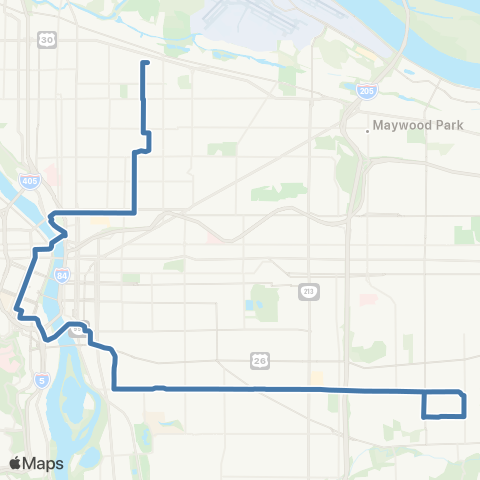 TriMet Holgate / Broadway map
