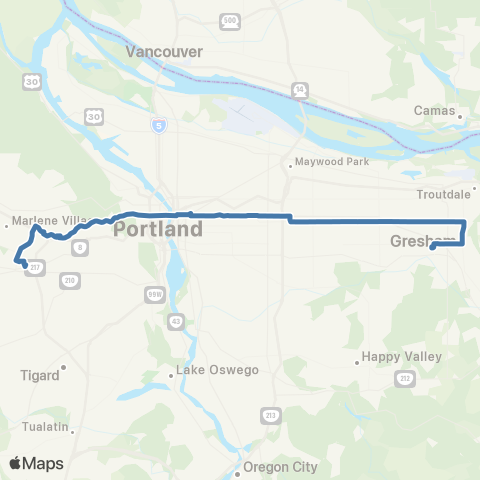 TriMet Burnside / Stark map