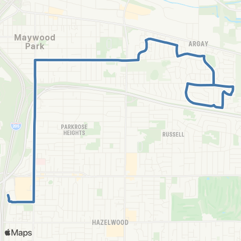 TriMet Parkrose map