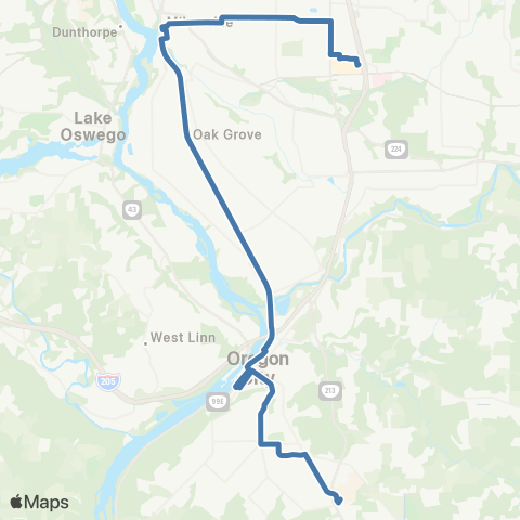 TriMet McLoughlin / King Rd map