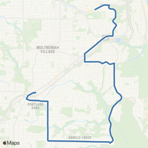 TriMet Arnold Creek / Hillsdale map