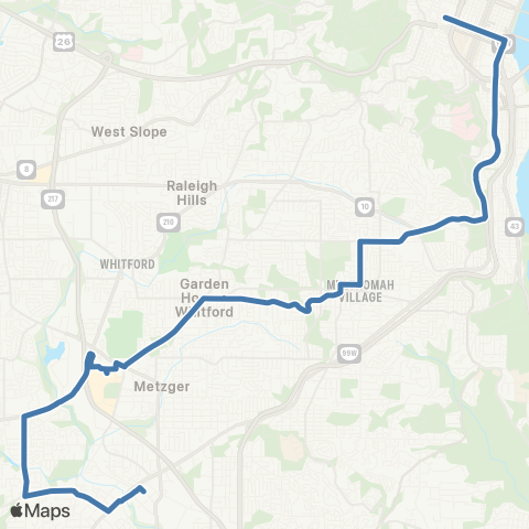 TriMet Garden Home map