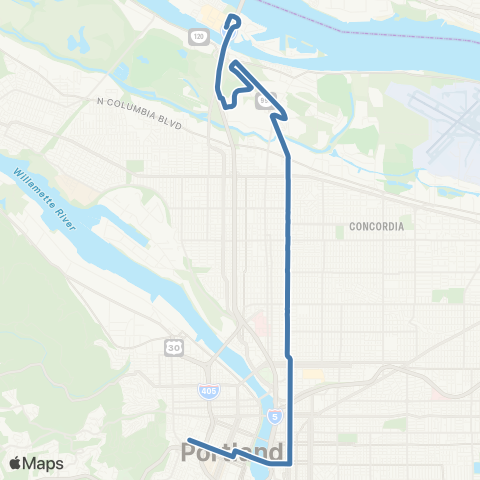 TriMet Martin Luther King Jr Blvd map