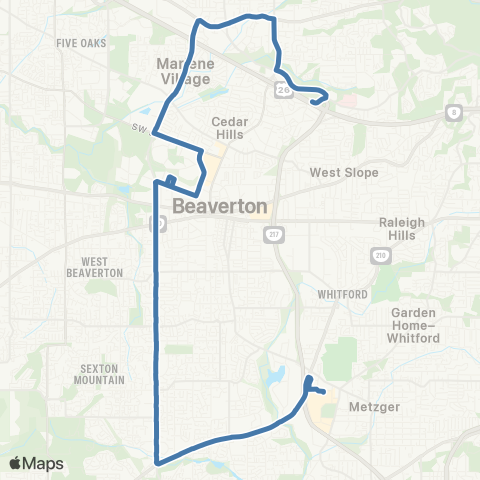TriMet Murray Blvd map
