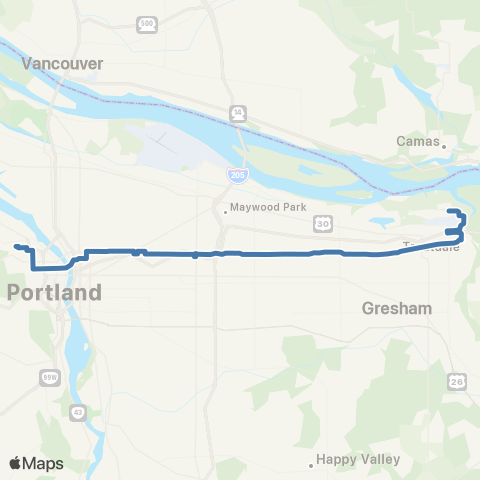 TriMet Broadway / Halsey map