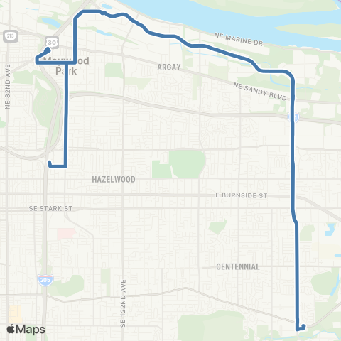TriMet Airport Way / 181st map