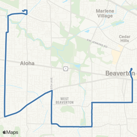 TriMet Hart / 198th map