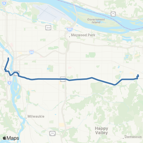 TriMet Powell Blvd map