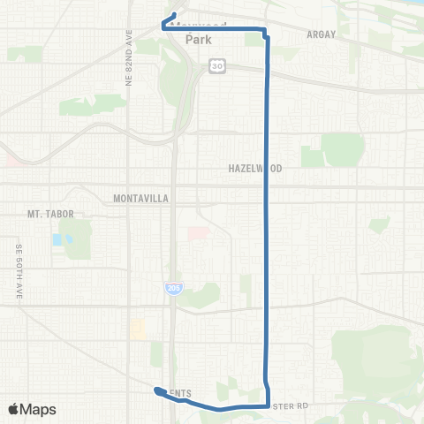 TriMet 122nd Ave map