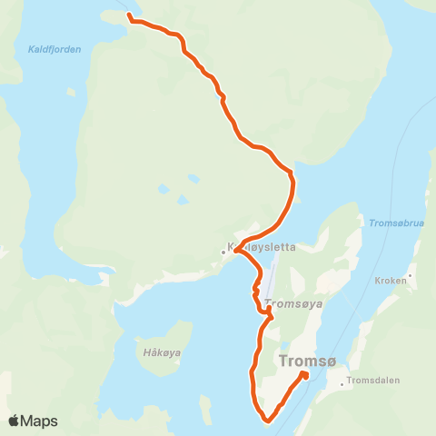 Svipper Tromsø-Skulsfjord-Vengsøy map