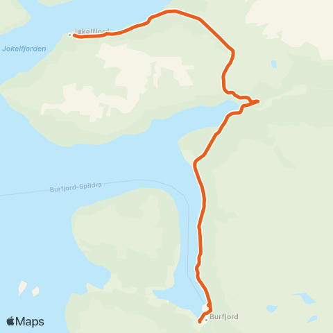 Svipper Burfjord-Alteidet-Jøkelfjord map