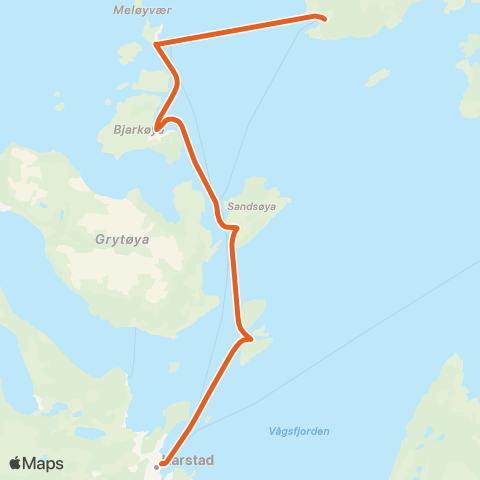 Svipper Harstad-Bjarkøystedene-Skrolsvik map