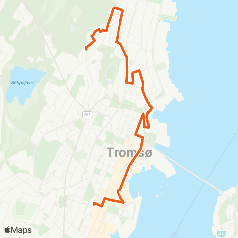 Svipper Servicerute map