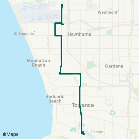 Torrance Transit Torrance - Lax Transit Center map