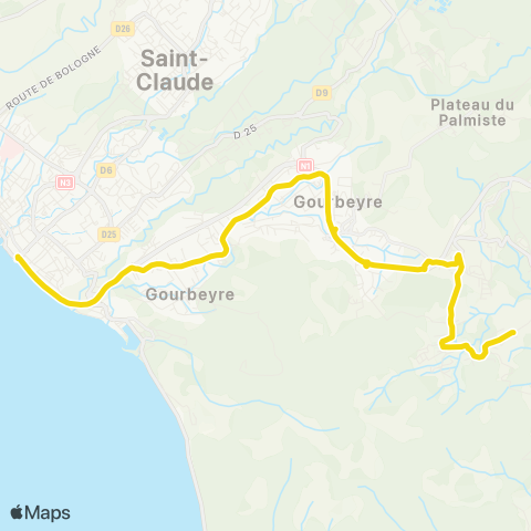Trans Sud Champfleury - Basse-Terre map